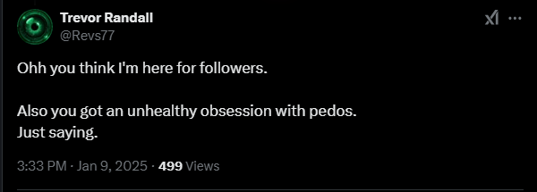 Razor1640's tweet photo. @indyjonno17 @MareeSolaris @Grinter_Yankees Standard from the cowardly best mate of pedo supporting tough guy @Revs77...

Standard from an Immature peice of trash, harrassing people from multiple anonymous accounts...

#weakunt 🤣 https://t.co/MzzB3hHnKZ