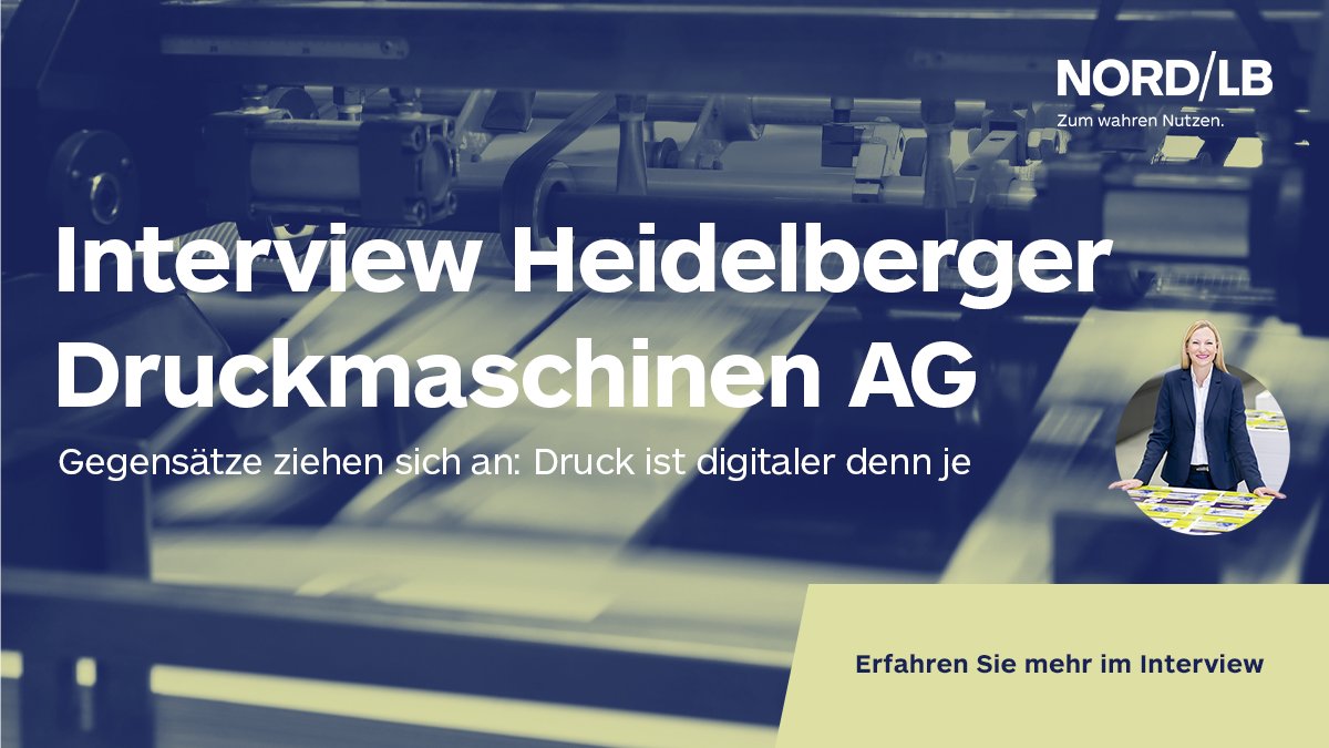 Die Druckbranche wird digital: KI, Robotik &amp; smarte Finanzierungen. CFO Tania von der Goltz erklärt die Strategie im Interview: nordlb.de/unsere-kunden-…