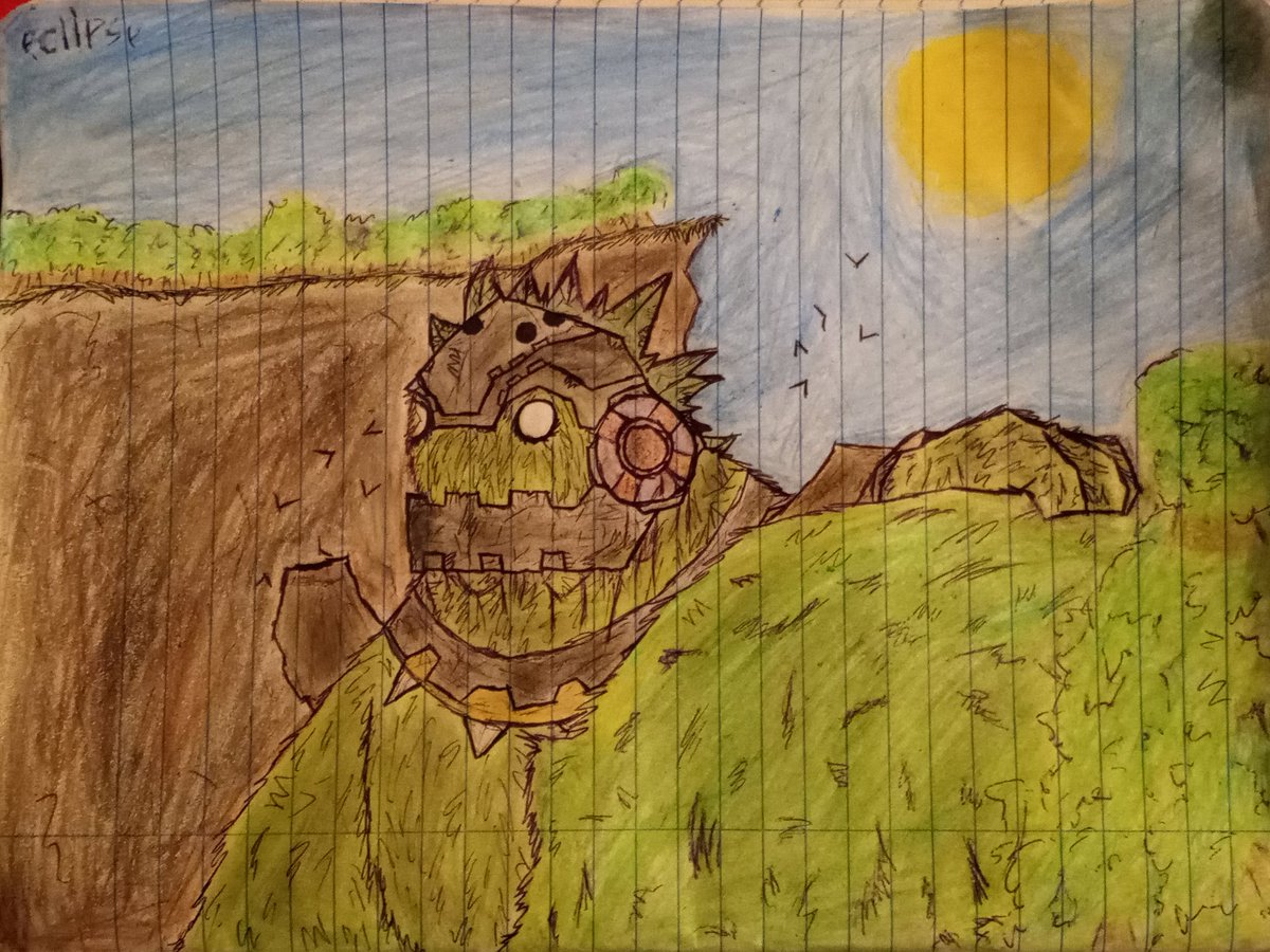 Zking754's tweet image. #Eclipse #huntleo #eclipsefanart  bueno aquí está mi dibujo me van a tener que perdonar que este en hoja de rayas pero la tablet que huso para dibujar en digital es muuy lenta y dibujo mejor a mano apesar de que coloreo para el ojete con mis crayones de mierda te quiero amo leo