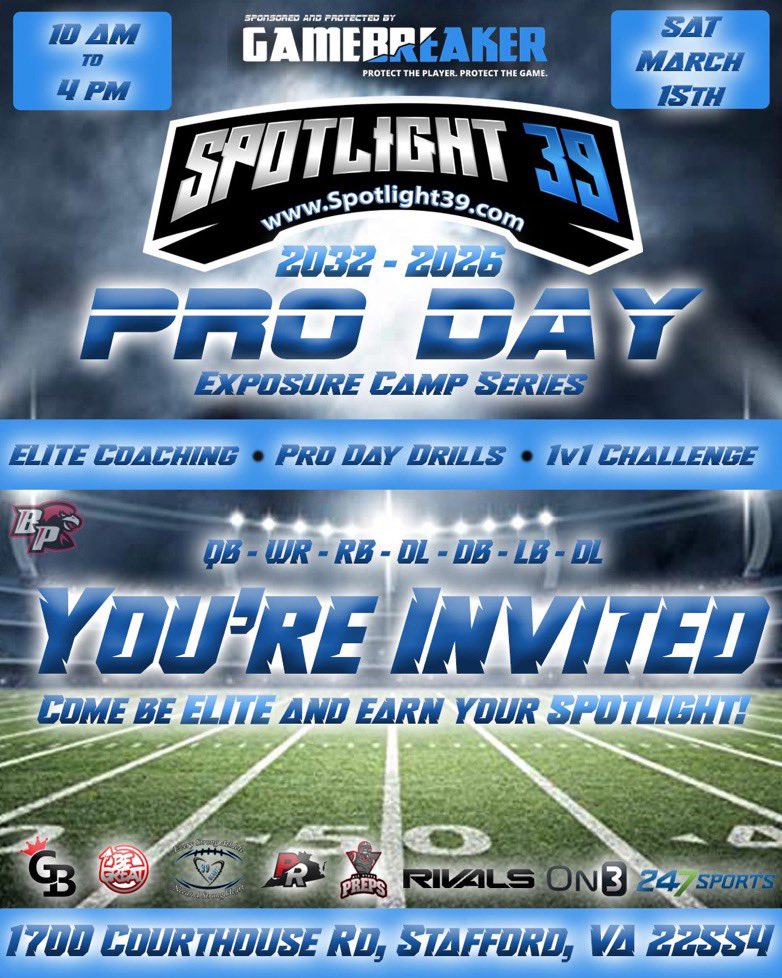 Kimani “Ki(Key)” Buchanan (@kimanibuch28183) on Twitter photo Thank you for the invite <a href="/Spotlight39_Pod/">SPOTLIGHT 39</a>, excited for the opportunity to compete and show my talent.
<a href="/Spotlight39_Pod/">SPOTLIGHT 39</a> <a href="/Rob_Otey/">Rob Otey</a> <a href="/gamebreakerhg/">GameBreaker</a> @coachcellus @coachplez <a href="/EricOfficialDMV/">Eric Christian (Coach E)</a> @thecoachsavage <a href="/WRU_CoachMilez/">Coach 〽️ilez</a> <a href="/CoachCellus/">Marcellus Riley, Jr.</a> <a href="/39_Hearts/">39 Hearts Foundation</a> <a href="/mzpafootball/">Mt. Zion Prep Sports Academy</a> <a href="/toby_lux/">🅲🅾🅰🅲🅷 𝑻𝒐𝒃𝒚 𝑳𝒖𝒙</a> <a href="/CoachLewis31/">Amaan Lewis Sr.</a> Thank you for the invite <a href="/Spotlight39_Pod/">SPOTLIGHT 39</a>, excited for the opportunity to compete and show my talent.
<a href="/Spotlight39_Pod/">SPOTLIGHT 39</a> <a href="/Rob_Otey/">Rob Otey</a> <a href="/gamebreakerhg/">GameBreaker</a> @coachcellus @coachplez <a href="/EricOfficialDMV/">Eric Christian (Coach E)</a> @thecoachsavage <a href="/WRU_CoachMilez/">Coach 〽️ilez</a> <a href="/CoachCellus/">Marcellus Riley, Jr.</a> <a href="/39_Hearts/">39 Hearts Foundation</a> <a href="/mzpafootball/">Mt. Zion Prep Sports Academy</a> <a href="/toby_lux/">🅲🅾🅰🅲🅷 𝑻𝒐𝒃𝒚 𝑳𝒖𝒙</a> <a href="/CoachLewis31/">Amaan Lewis Sr.</a>
