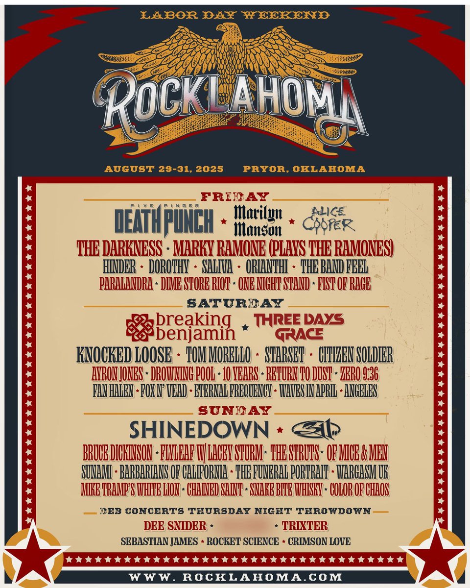 Stoked to announce we will be playing at <a href="/Rocklahoma/">Rocklahoma</a> in Pryor, Ocklahoma this August! ☠️
