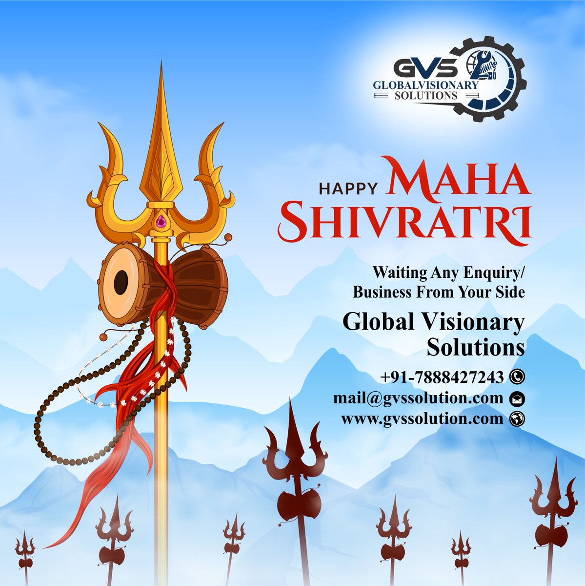 gvssolution's tweet image. &quot;On this auspicious #MahaShivratri, may Lord Shiva bless you with peace, strength, and prosperity. 🙏🕉️ #HarHarMahadev #Shivratri2025 #OmNamahShivaya&quot;