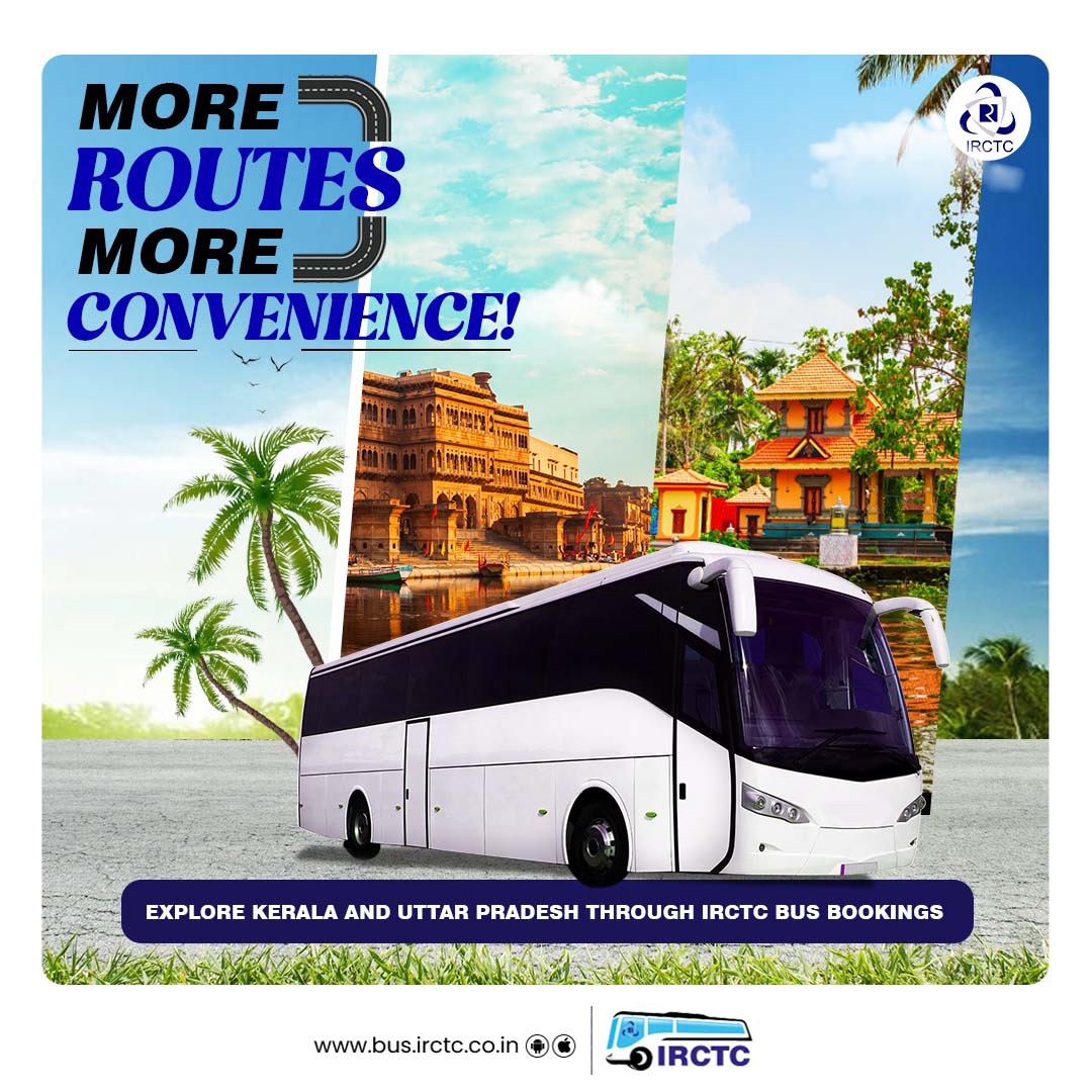 IRCTCofficial's tweet photo. Planning to go to Kerala for recreation or thinking of spiritual destinations in UP for rejuvenation!

IRCTC now offers various buses routes of Kerala SRTC and UPSRTC to suit your journey plans.

Website URL: https://t.co/M9o7cQQQDZ

#TravelWithIRCTC #TravelIndia #IRCTCBus #ExploreIndia #Travel #IRCTCBusBooking #EasyBooking #ThinkTravelThinkIRCTC #IRCTCForYou #DekhoApnaDesh #Kerala #UttarPradesh