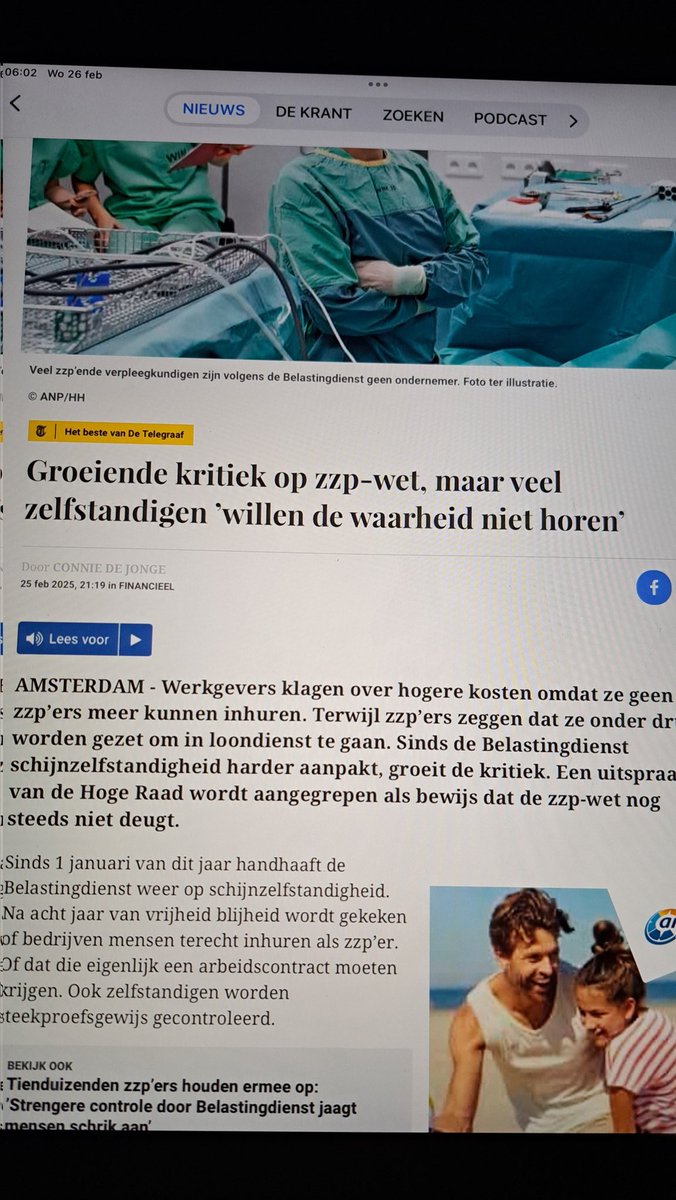 Nou, nou <a href="/telegraaf/">De Telegraaf</a>, wat een artikel vol desinformatie en fundamentele onjuistheden!  Uiteraard prof Verhulp bevragen,  bekend apert anti zzp'er en niet ook nog even toetsen bij <a href="/ZiPconomy/">ZiPconomy</a> of zo... je ziet dat <a href="/vzn_nederland/">@VZN_Nederland</a> er genuanceerder naar kijkt.  Gemiste kans