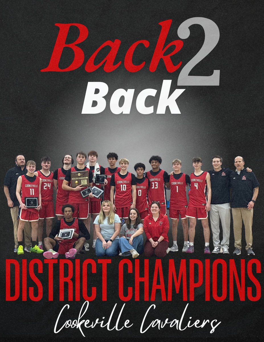 FOR THE SECOND TIME IN TWO YEARS YOUR COOKEVILLE CAVALIERS ARE DISTRICTS CHAMPIONS!! 

The Cavs had a hard fought game that went into OT on the road at Lebanon tonight. They will now face off against Oakland at home Saturday night at CHS. Be there and be loud! #GoCAVS #BACK2BACK