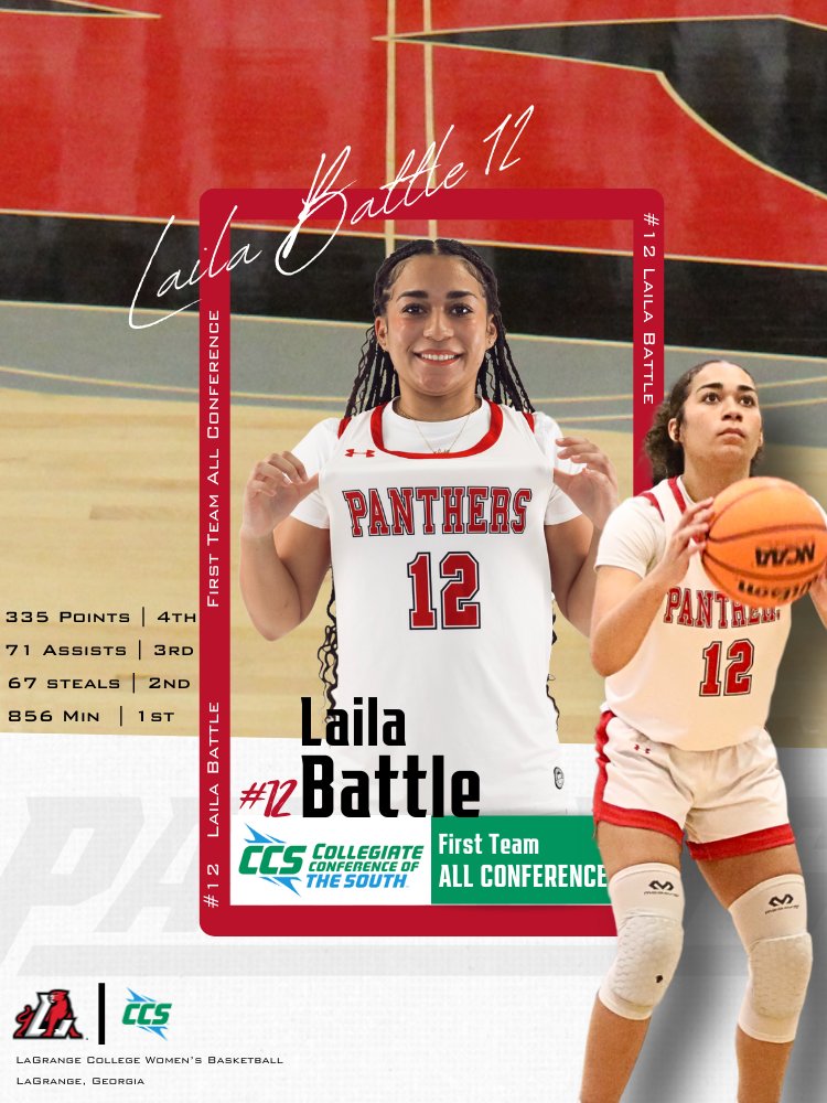 CONGRATULATIONS to our very own, Zyhia Johnson and Laila Battle, for being named to the CCS All-Conference First Team! They certainly proved they belonged among the elites last night, combining for 48 points in our CCS Tournament win over Maryville!

#WeAreLC | <a href="/LaGrangeWBB/">LaGrange College Women’s Basketball</a>