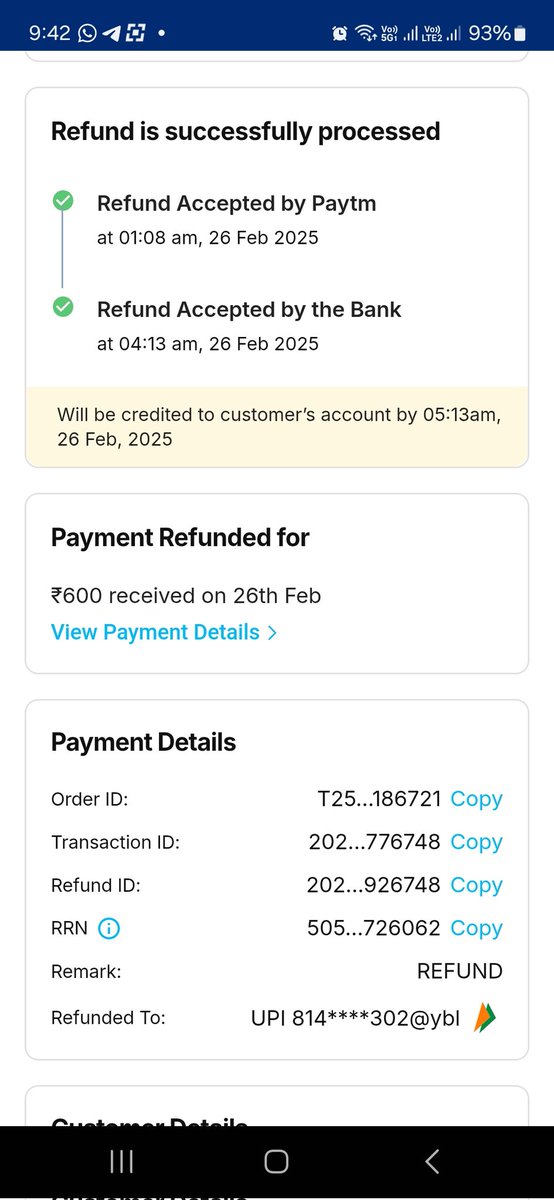 mrblacksain's tweet photo. @Paytmcare @Paytm 
I was not supposed to refund the customer but I processed the refund on Paytm but it was not there, even after refreshing 2-3 times I saw that the refund was not done.

I have refunded from another alternative app. https://t.co/0C9pdzL1oC