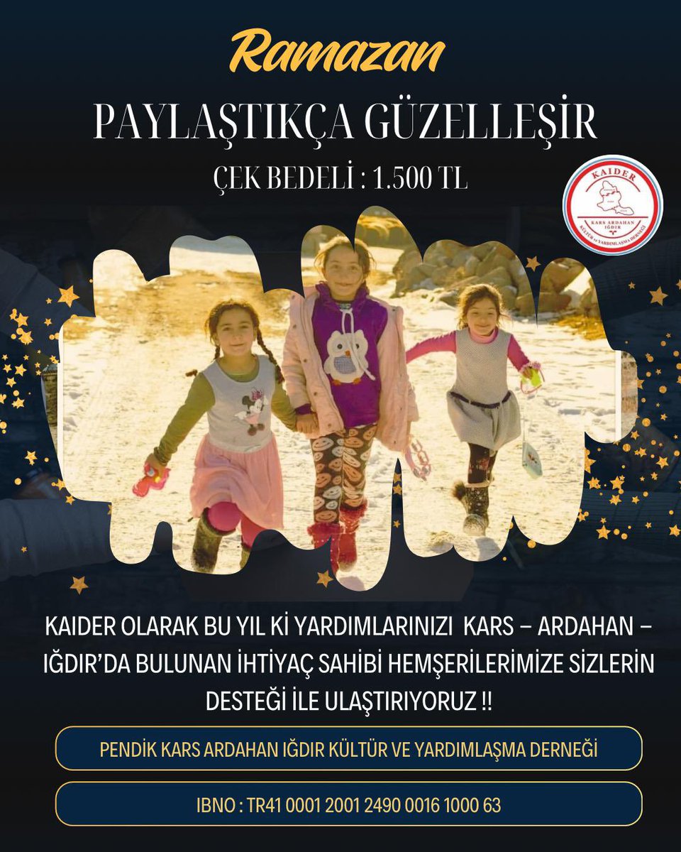 dernekkai's tweet photo. Kaıder Olarak bu yıl Ki Ramazan Yardımı Çeklerimizi sizlerin desteğiyle Kars Ardahan Iğdır’da ihtiyaç sahibi hemşerilerimize  Ulaştırıyoruz.
#ramazan 
#hoşgeldinyaşehriramazan https://t.co/3p0o4iYItV