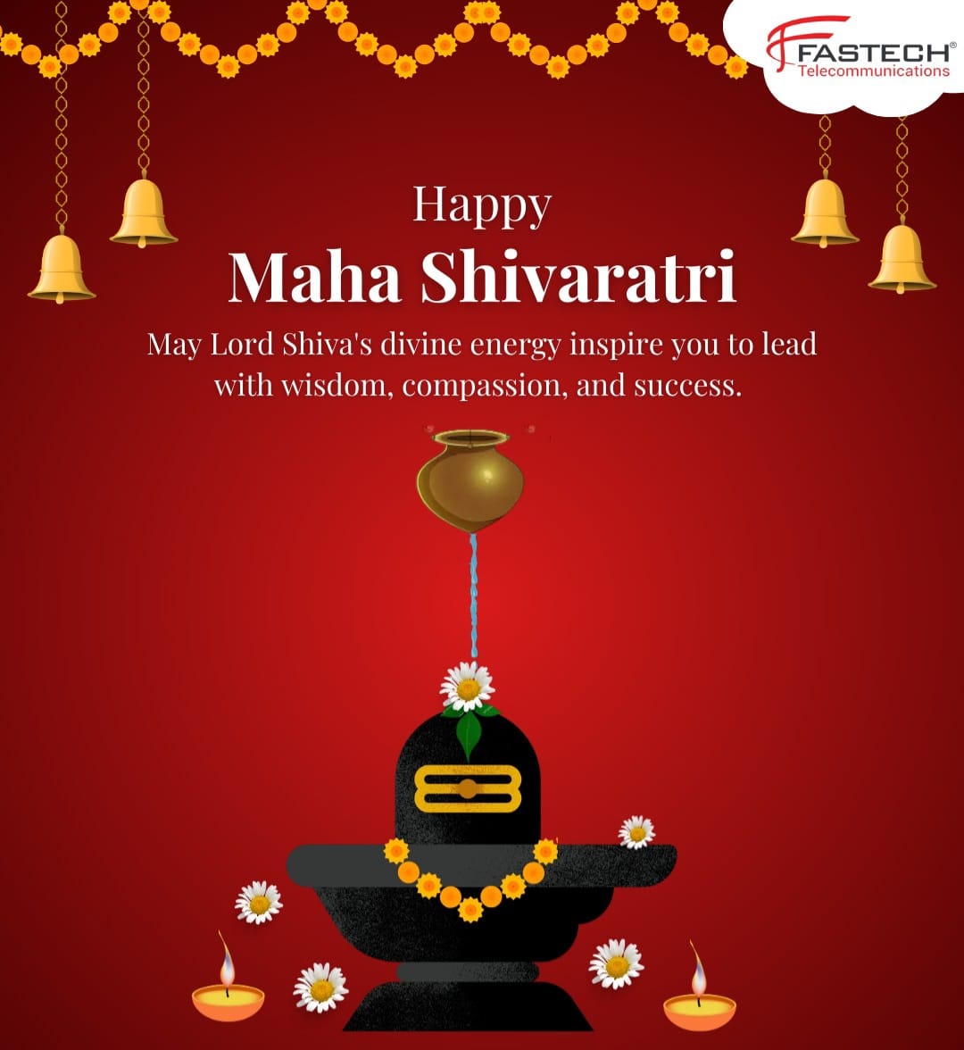 fastech_T's tweet image. &quot;Fatech Telecommunications wishes you a blessed and joyful #MahaShivratri! 🙏✨ May Lord Shiva’s divine energy guide you with wisdom, compassion, and success. Let’s celebrate this sacred occasion with devotion and positivity. 🕉️🔥 
.
.
#HarHarMahadev  #FastechTelecommunications