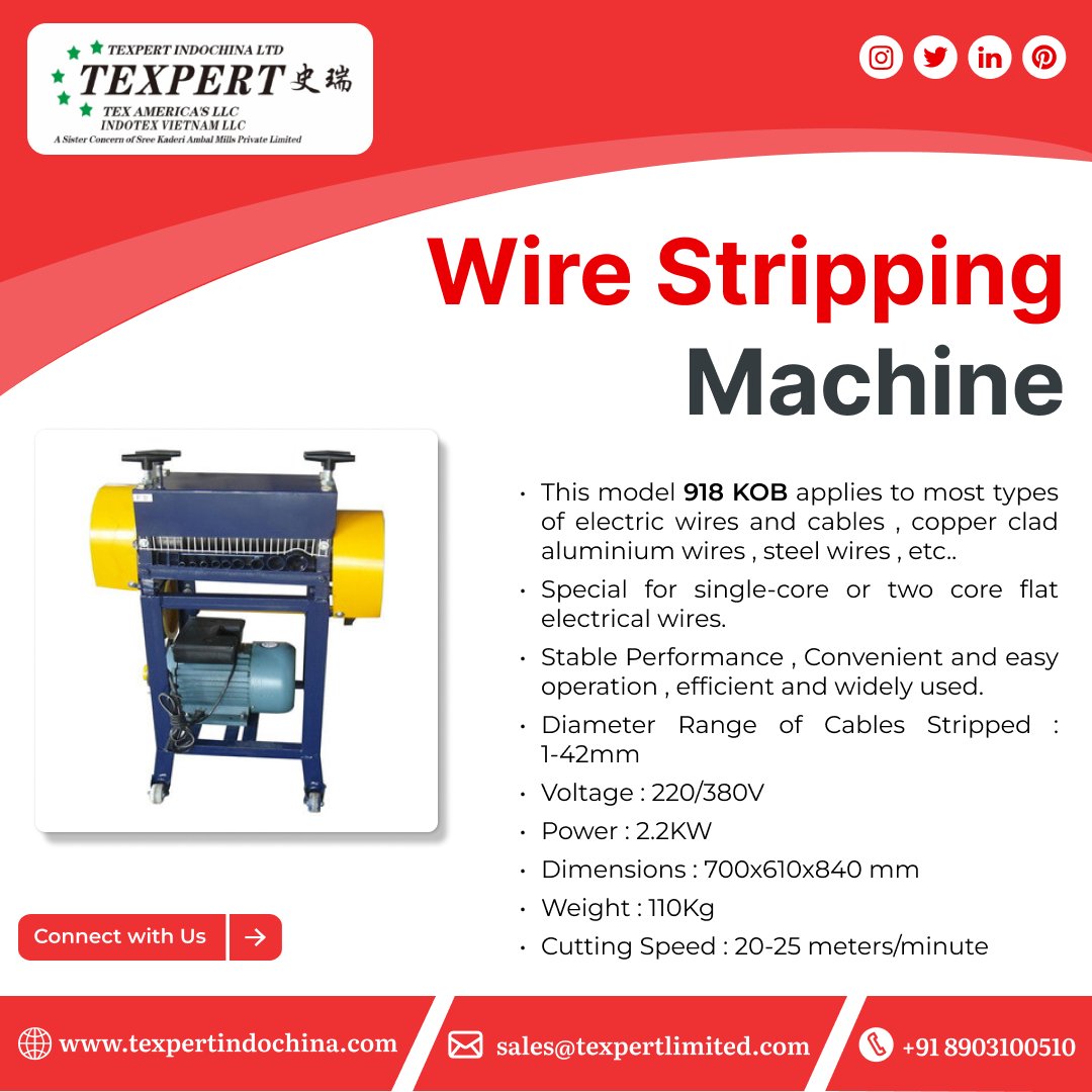 Texpert_Officia's tweet image. Quickly strip wires with the Wire Stripping Machine! Our cable processing solution is highly efficient, stable, and simple to use. visit us: texpertindochina.com/view.php?id=876

#WireStrippingMachine #CableStripping #IndustrialTools #ElectricWires #Texpertindochina #EfficientWork