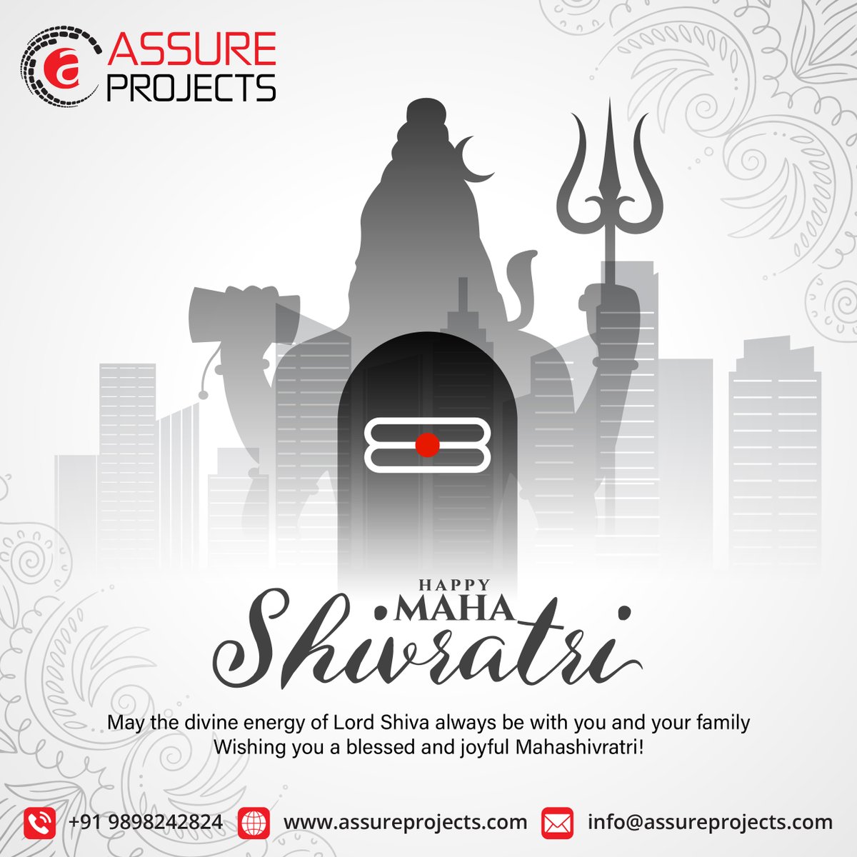 Assureprojects's tweet image. 🌙 Happy Maha Shivratri! 🌙
May the blessings of Lord Shiva guide us towards success, harmony, and prosperity in our endeavors.
Wishing you all peace and joy on this sacred night! 🕉️✨
#MahaShivratri #AssureProjects #LordShiva #NewBeginnings