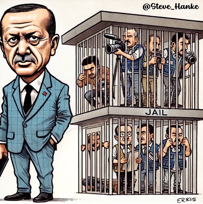 steve_hanke's tweet image. #TurkeyWatch🇹🇷: Turkey ranks a TERRIBLE 158th out of 180 countries in @RSF_inter’s 2024 World Press Freedom Index.

For Pres. Erdogan, NO PRESS FREEDOM = NO PROBLEM.