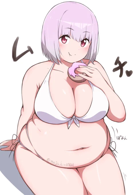初めて描いたぽっちゃりアカネと今のでっぷり感 