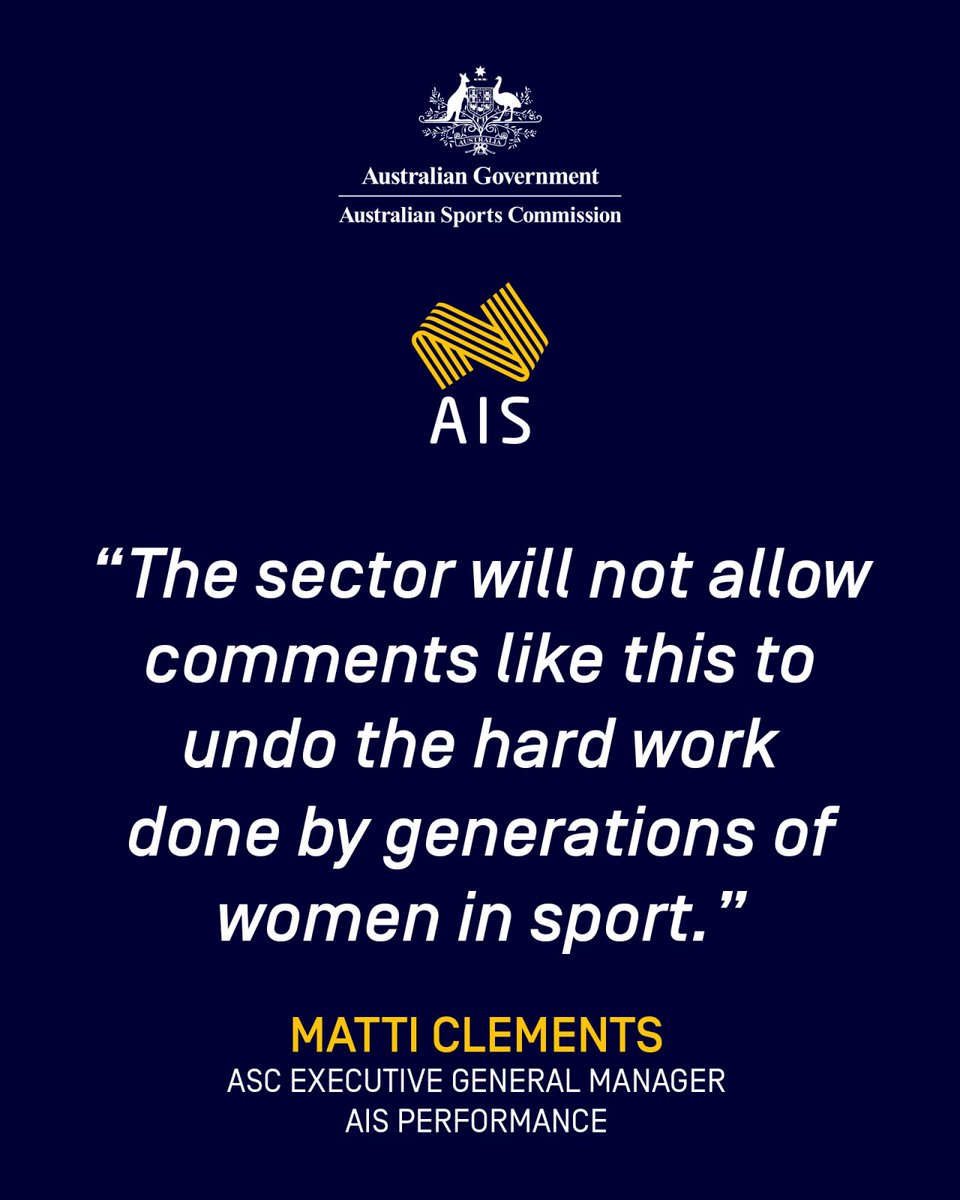 The Australian Sports Commission is disappointed that athletes and women in sport still have to deal with these derogatory comments.

ASC statement regarding Matildas comments ais.gov.au/media-centre/n…