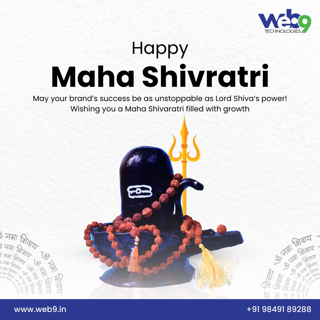 web9tech's tweet image. Just like Lord Shiva’s strength is unstoppable, may your brand grow, shine, and rule the digital world! 🚀🔱 Wishing you success and prosperity this Maha Shivaratri! #HarHarMahadev #DigitalGrowth