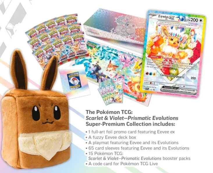 Prismatic Evolutions スーパープレミアムコレクション Prismatic Evolutions Super Premium Collectionが5月に発売｜PTCGL News