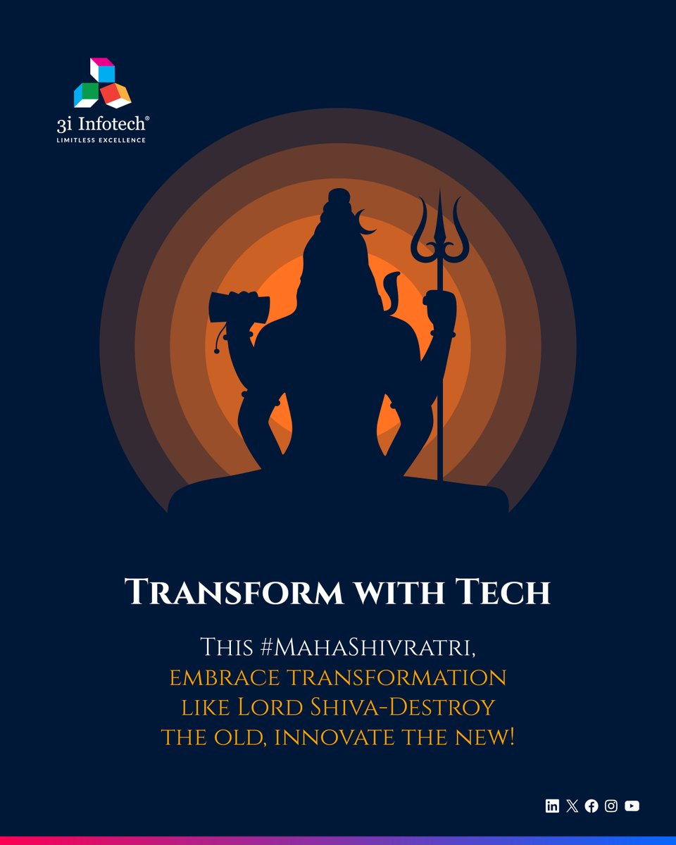 3iInfotech's tweet image. On this #MahaShivratri, channel the power of transformation with 3i Infotech. Let's destroy outdated systems and create a new era of IT excellence together! 🕉️💻
#TransformWithTech #3iInfotech