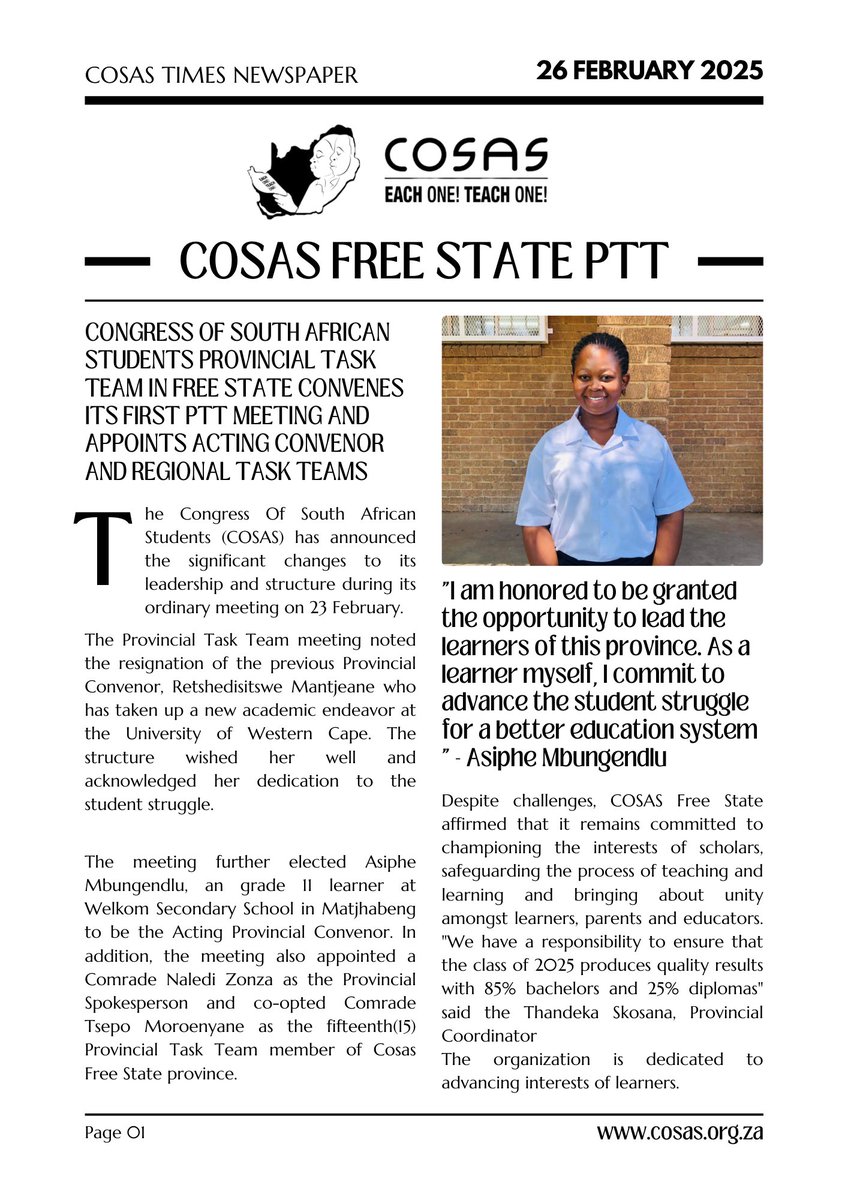 Cosas_FS1979's tweet photo. COSAS TIMES NEWSPAPER 

Published: 26 February 2025, Wednesday 
Edition: 01 https://t.co/F9qEuNhSL6