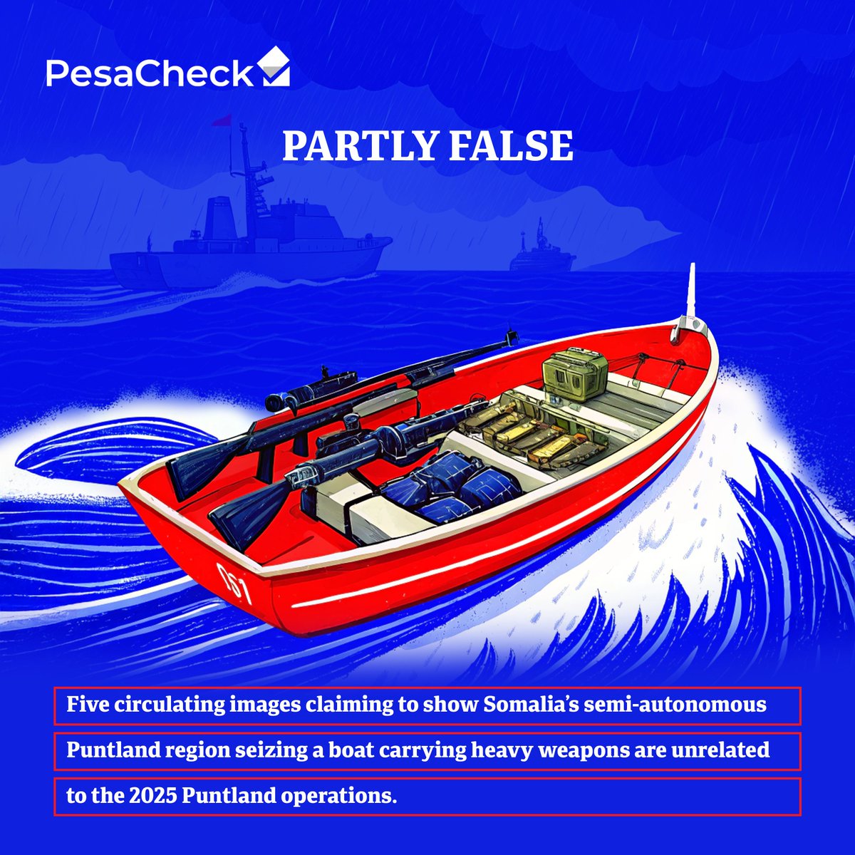 Weapons at sea? Yes. But these images aren't from a 2025 Puntland operation: bit.ly/4k90kJU