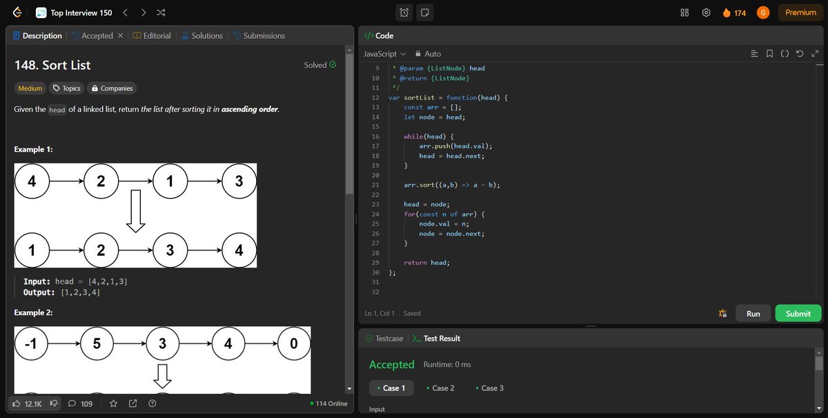 coding_ez24105's tweet image. Stepping up the game with more challenges! 🚀 Today’s solved problems:
🔢 Sort List
🌲 Construct Quad Tree
🔗 Merge K Sorted List
📈 Maximum Subarray
Every problem is a step toward mastery! 💡
#LeetCode #Coding #100DaysOfCode