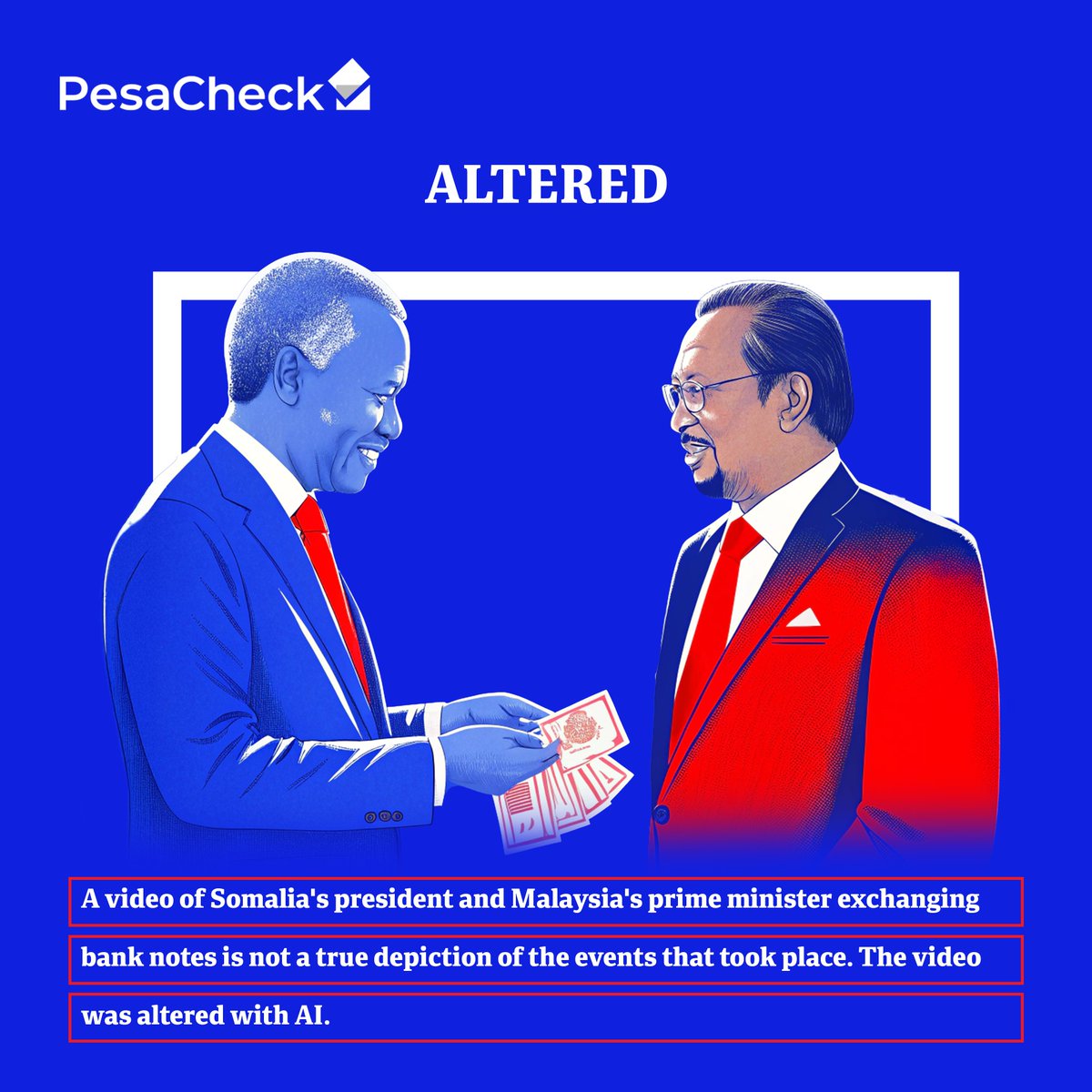 A viral clip clip claims to show a secret cash handover between two leaders. But is it real? Look closer. 

The truth is here: bit.ly/3QnWZJB