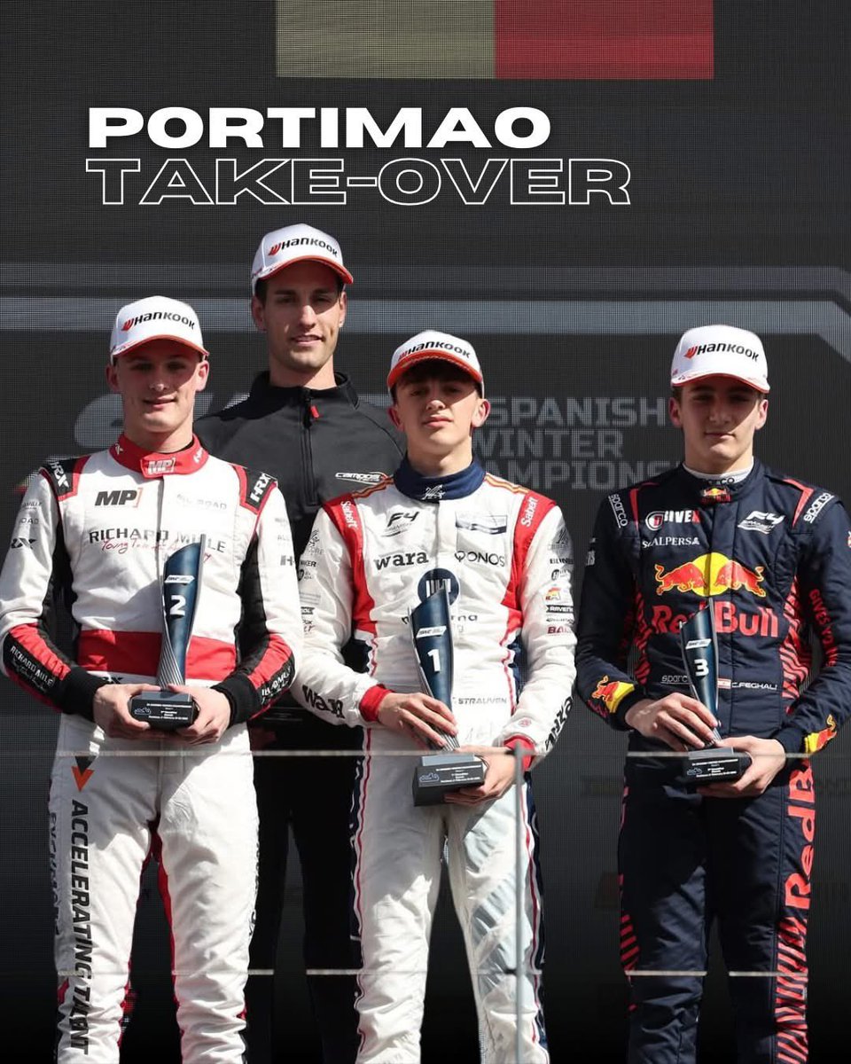 Three O-Rouge ambassadors, three podium finishes! 💥 

What a weekend at the F4 Winter Championship in Portimão!

🥇 P1 - Thomas Strauven
🥈 P2 - Ean Eyckmans
🥉 P3 - Christopher Feghali

These young talents are making waves in the motorsport world, and we couldn’t be prouder to