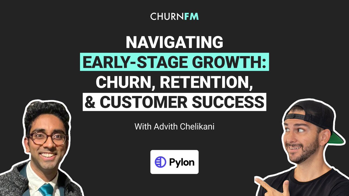 This week on the show we have <a href="/advith_c/">advith chelikani</a>, Co-founder and CTO of <a href="/usepylon/">Pylon</a>.

In this episode, Advith shared how Pylon is navigating early-stage growth by tackling churn, driving retention, and building customer success. Click to listen: churn.fm/episode/naviga…