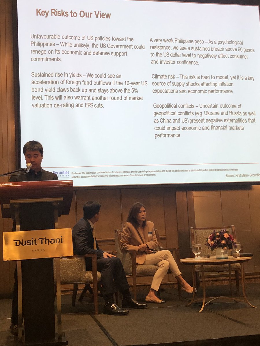 jmcorpuz_BW's tweet image. Mr. Angeles and First Metro Securities Brokerage Corporation  views the following as the key risks that the Philippine stock market may face in 2025 | @bworldph #BusinessWorldInsights #StockMarketOutlook2025