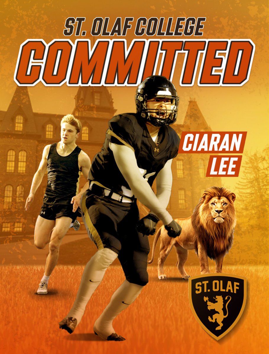 Excited to announce my commitment to further my academic and athletic career at St. Olaf College where I will be playing Football and Running Track. Thank you to everyone who has supported me throughout this journey. Go Oles!