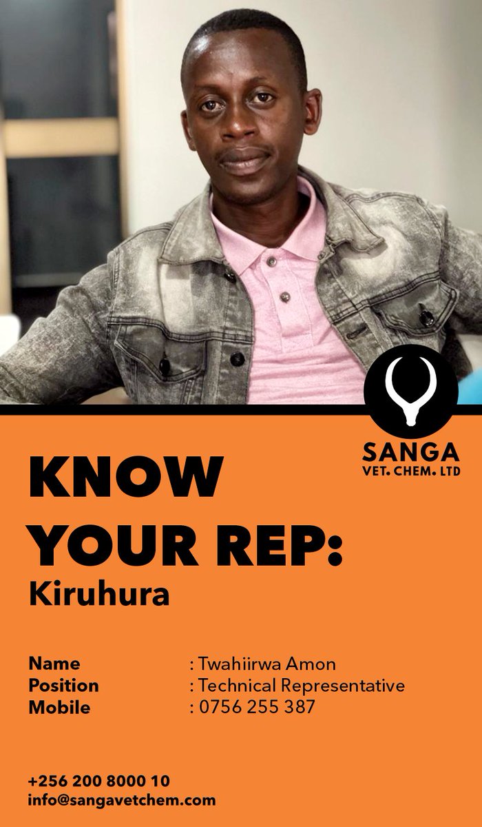 sangavetchem's tweet photo. KNOW YOUR REP: Sales representative: : Twahiirwa Amon; Kirihura
#Ugandafarmers
#sangafarmers
#farmersmarket
#knowyourrep https://t.co/iQUv7aH2Dp