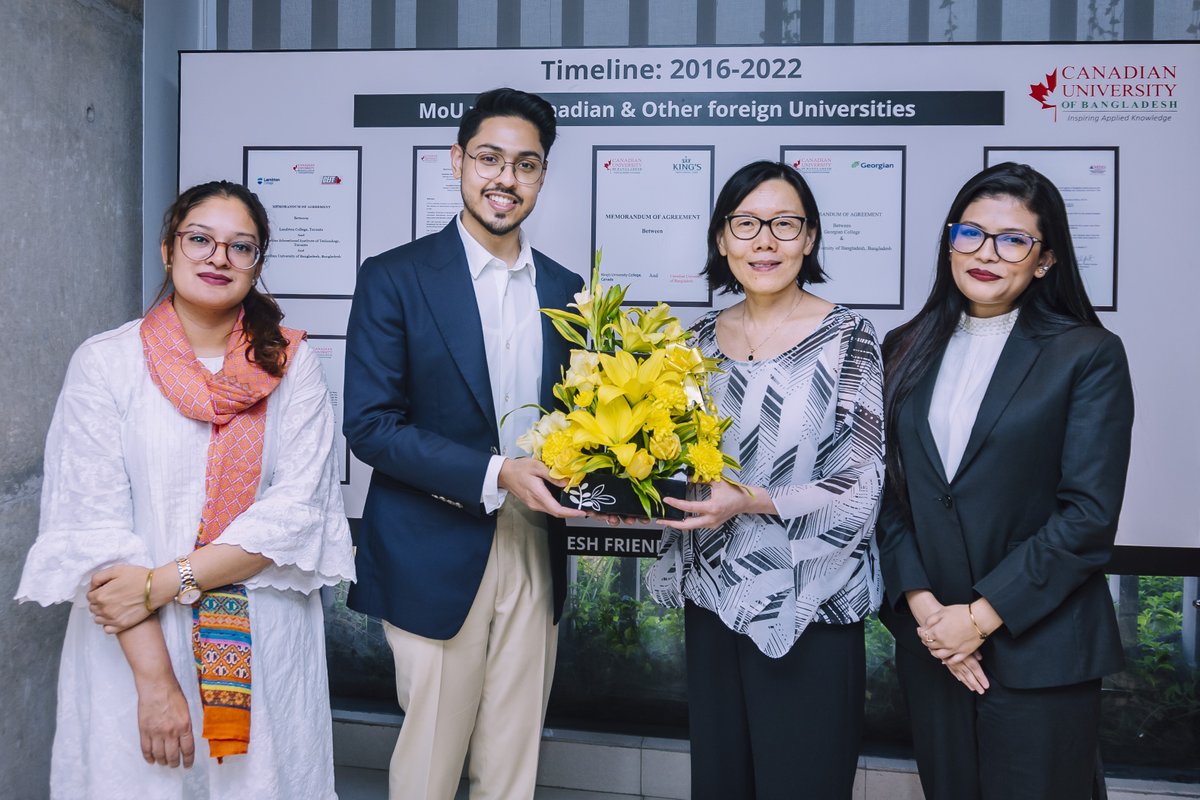 cub_edu_bd's tweet photo. The Canadian University of Bangladesh was delighted to host 𝐌𝐬. 𝐗𝐢𝐧𝐠 𝐗𝐮, 𝐌.𝐄𝐝. Agent Liaison Coordinator at the 𝐔𝐧𝐢𝐯𝐞𝐫𝐬𝐢𝐭𝐲 𝐨𝐟 𝐒𝐚𝐬𝐤𝐚𝐭𝐜𝐡𝐞𝐰𝐚𝐧,for an insightful informational session aimed at helping our students navigate their study abroad journey https://t.co/shrZXBPrRQ