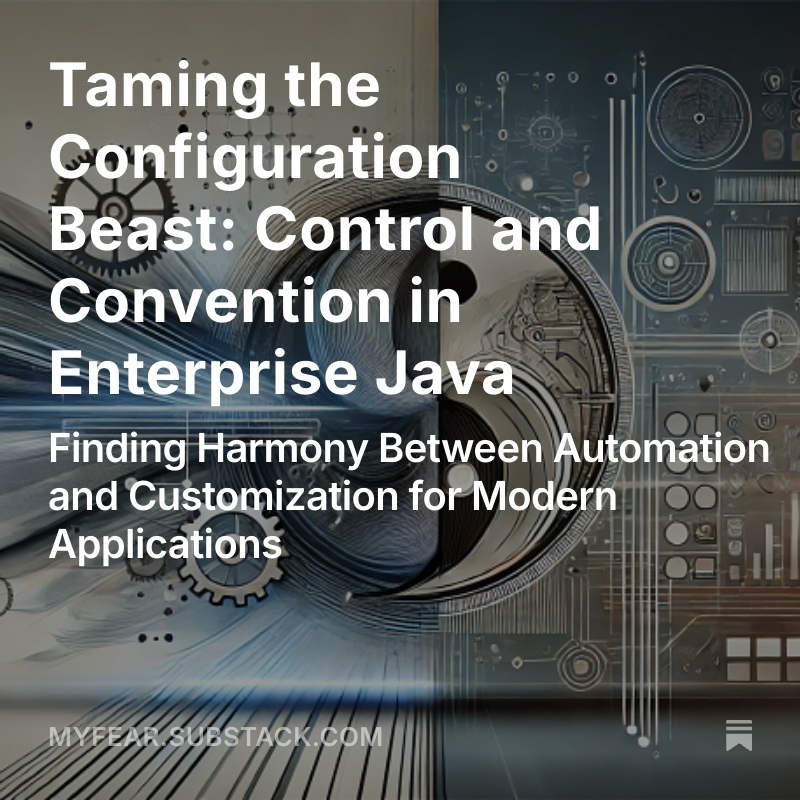 myfear's tweet image. Taming the Configuration Beast: Control and Convention in Enterprise Java open.substack.com/pub/myfear/p/t…
#Java #Quarkus #EnterpriseJava