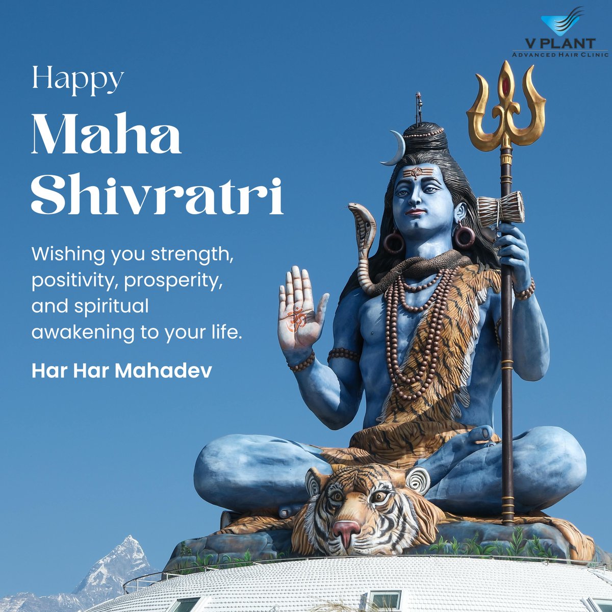 VplantClinics's tweet photo. On this sacred night of Mahashivratri, may Lord Shiva bless you with strength, health, and confidence! Embrace new beginnings and let your hair shine with divine care.  #harharmahadev 
#happymahashivratri #mahashivratri2025 #harharmahadev #divineblessings #healthyhair https://t.co/lvp8XfgaoK