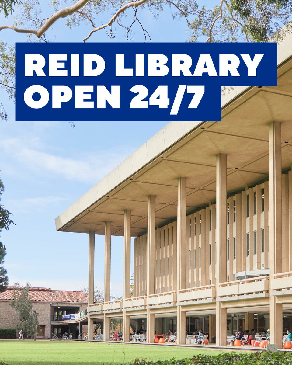 Did you know you now have 24/7 access to Reid Library? Don't forget your campus card for access after hours. 

Visit the Library website to check out the opening hours for all libraries 👇
uwa.edu.au/library/visit-… 

Happy studying 🤓
