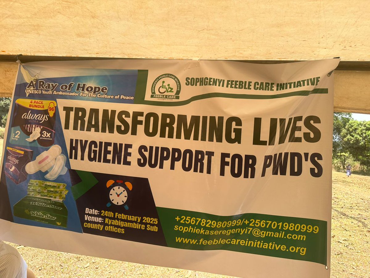 SophieKaserege2's tweet image. @Feeble_Care_Ug provided reusable sanitary towels, soap, sugar, and soft drinks to women &amp;amp; girls with disabilities in Hoima. Now, they can manage their hygiene with confidence and comfort.
#EqualAccessForAll
#AdvocacyForInclusion #FeebleCareUganda  #DignityForAll
@united