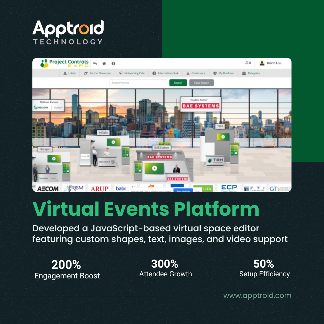 ApptroidTech's tweet photo. Revolutionizing Virtual Events with Apptroid! ๐
Boost engagement, expand your audience, and streamline setup with Apptroid's innovative platform.
๐ https://t.co/0siRaVS1IM
#VirtualEvents #EventTech #Apptroid #VirtualPlatform #WebTechnology #DigitalEvents https://t.co/Ky5CivFwxX