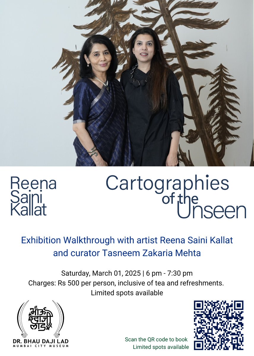 Join us for the walkthrough of our ongoing exhibition 'Cartographies of the Unseen' with the artist Reena Saini Kallat and curator Tasneem Zakaria Mehta on Saturday, March 1st, 2025 at 6 pm at the #BDLMuseum