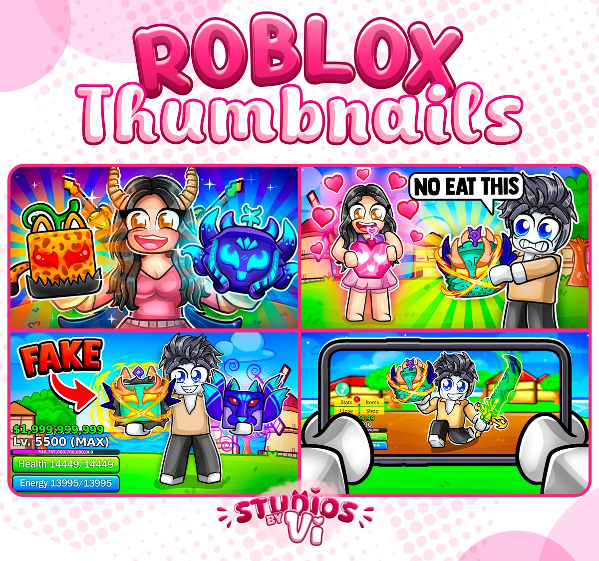 ✨ New roblox thumbnails ✨

Open for comms!! 📩

🔁 #RT  or ❤️ #FAV are greatly appreciated!

#ROBLOX | #RobloxDev | #Robloxart | #bloxfruits
