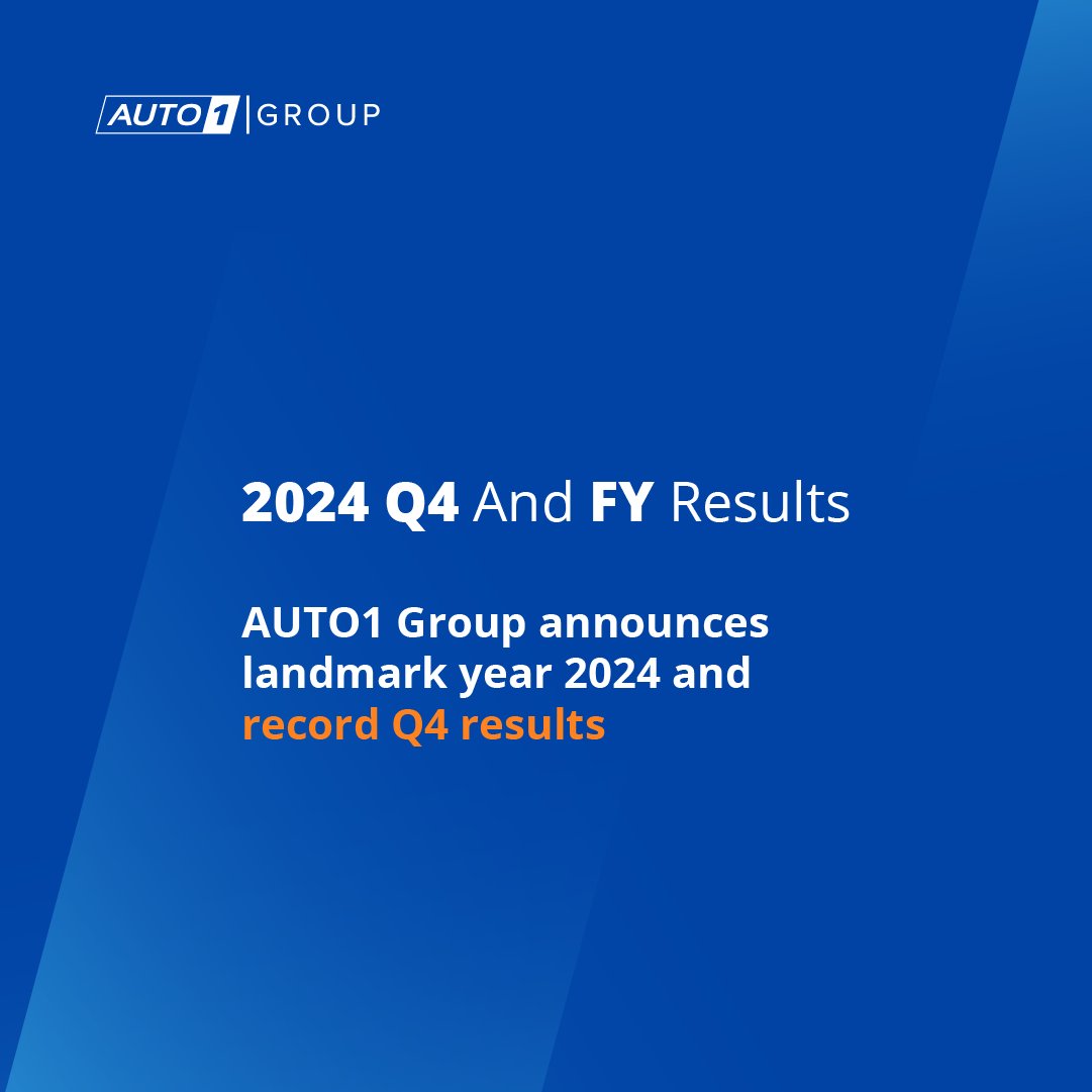 AUTO1 Group announces landmark year 2024 and record Q4 results

🚗Record units sold of 689,773, +17.7% YoY
📈Record gross profit of EUR 724.7 million, +37.3% YoY
⬆️Record adjusted EBITDA of EUR 109.2 million, + EUR 153.2 million YoY

Read more:
auto1-group.com/en/press/press…