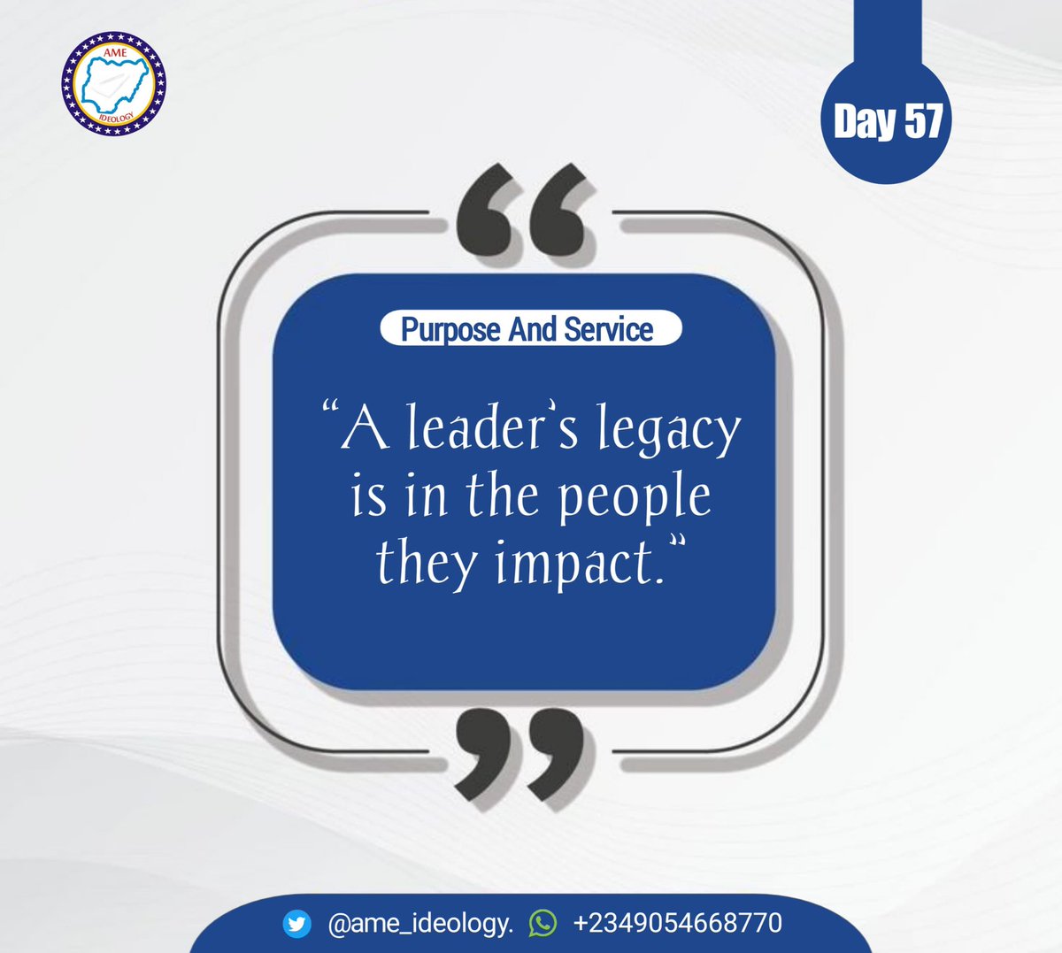 jimoh_iyanda's tweet photo. . “A leader’s legacy is in the people they impact.”

#TransformationalLeadership
#QualityLeadership
#ChangeTheChange
#PlantingTheSeedsOfGoodness
#60DaysChallengeOfPurposefulLeadership https://t.co/9sF1dLckip