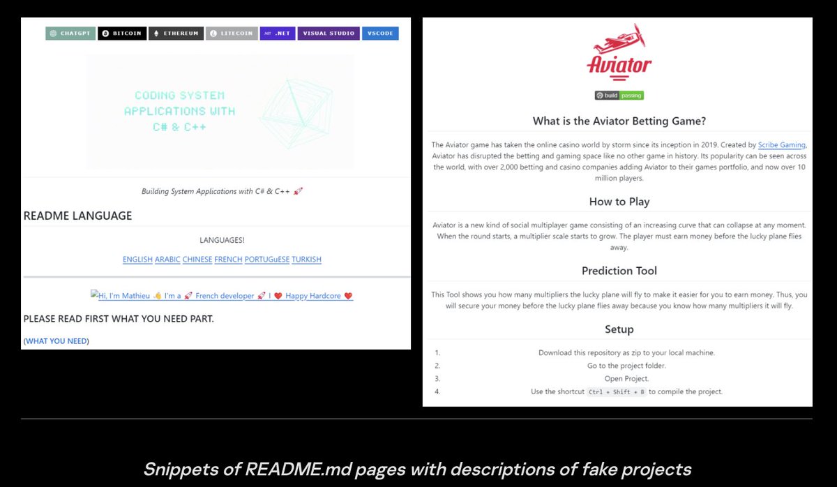 🚨 ALERT: Hackers are making fake GitHub projects to steal crypto, according to Kaspersky.

The hackers of the malware campaign called GitVenom have created hundreds of repositories on GitHub hosting fake projects that contain remote access trojans (RATs), info-stealers and