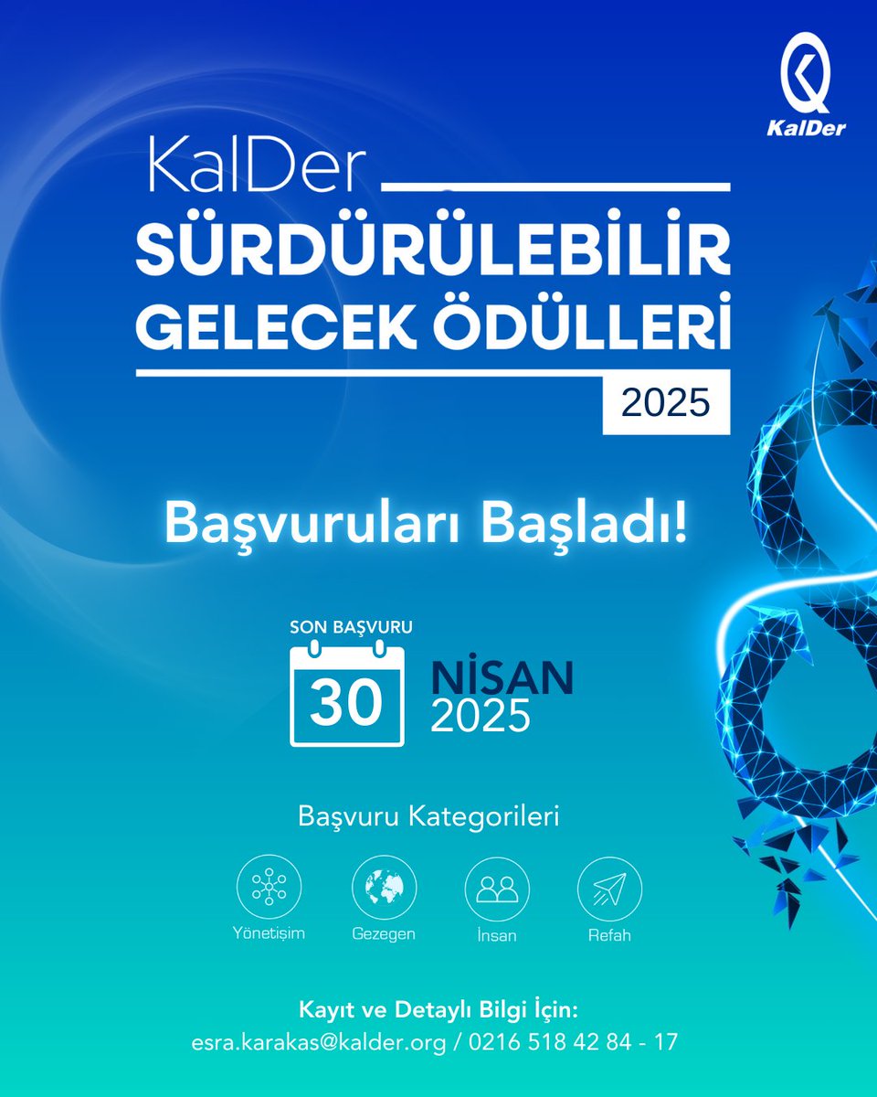 🎉 KalDer Sürdürülebilir Gelecek Ödülleri Başvuruları Başladı! 🎉

#SürdürülebilirGelecek #KalDer #PaydaşKapitalizmi #Geleceğeİlham #Sustainability