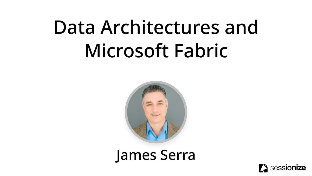 DataWeekender's tweet image. Our seventh #MicrosoftFabric session at #DataWeekender 7.0 is @JamesSerra presenting Data Architectures and Microsoft Fabric at 15:20 UTC on Sat 1st March.

Register: bit.ly/4b9SsnB View the schedule: bit.ly/46TCJ9i