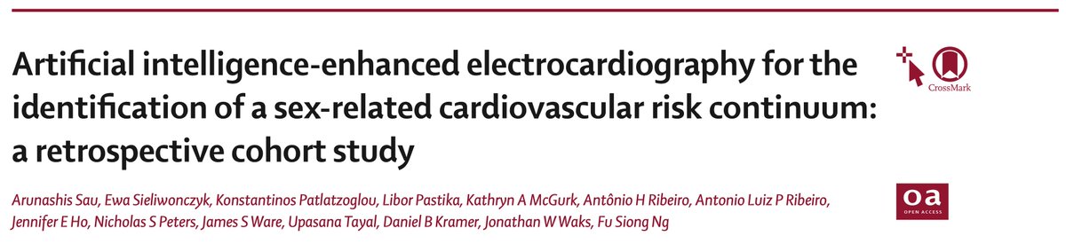 Arun Sau (@arunsau_) on Twitter photo Delighted to share our latest AI-ECG work published today in <a href="/LancetDigitalH/">The Lancet Digital Health</a>
We took a simple concept: AI-ECG to identify sex, and developed a novel approach to female cardiovascular risk stratification
1/n 🧵
<a href="/DrFuSiongNg/">Fu Siong Ng</a> <a href="/TheBHF/">British Heart Foundation</a> <a href="/ImperialNHS/">Imperial NHS 💙</a> <a href="/ImperialNHLI/">NHLI</a> <a href="/ImperialEP/">Imperial EP</a> Delighted to share our latest AI-ECG work published today in <a href="/LancetDigitalH/">The Lancet Digital Health</a>
We took a simple concept: AI-ECG to identify sex, and developed a novel approach to female cardiovascular risk stratification
1/n 🧵
<a href="/DrFuSiongNg/">Fu Siong Ng</a> <a href="/TheBHF/">British Heart Foundation</a> <a href="/ImperialNHS/">Imperial NHS 💙</a> <a href="/ImperialNHLI/">NHLI</a> <a href="/ImperialEP/">Imperial EP</a>