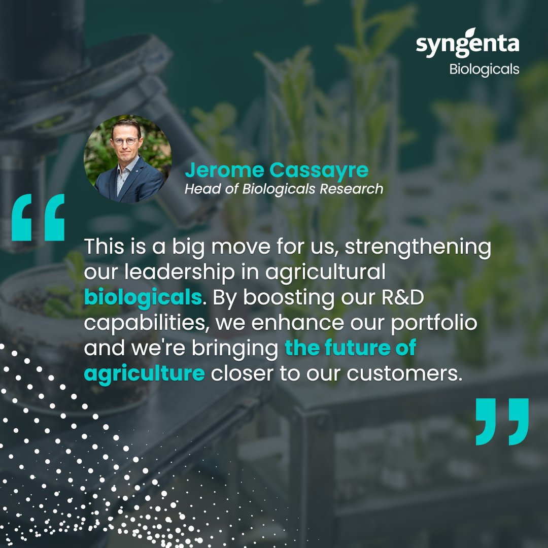 We’re strengthening our leadership in biologicals by acquiring <a href="/Novartis/">Novartis</a> natural compounds and genetic strains for agricultural use, alongside the inauguration of our first world-scale production facility in South Carolina, USA. tinyurl.com/434bdbxy
#AgTech #Sustainability