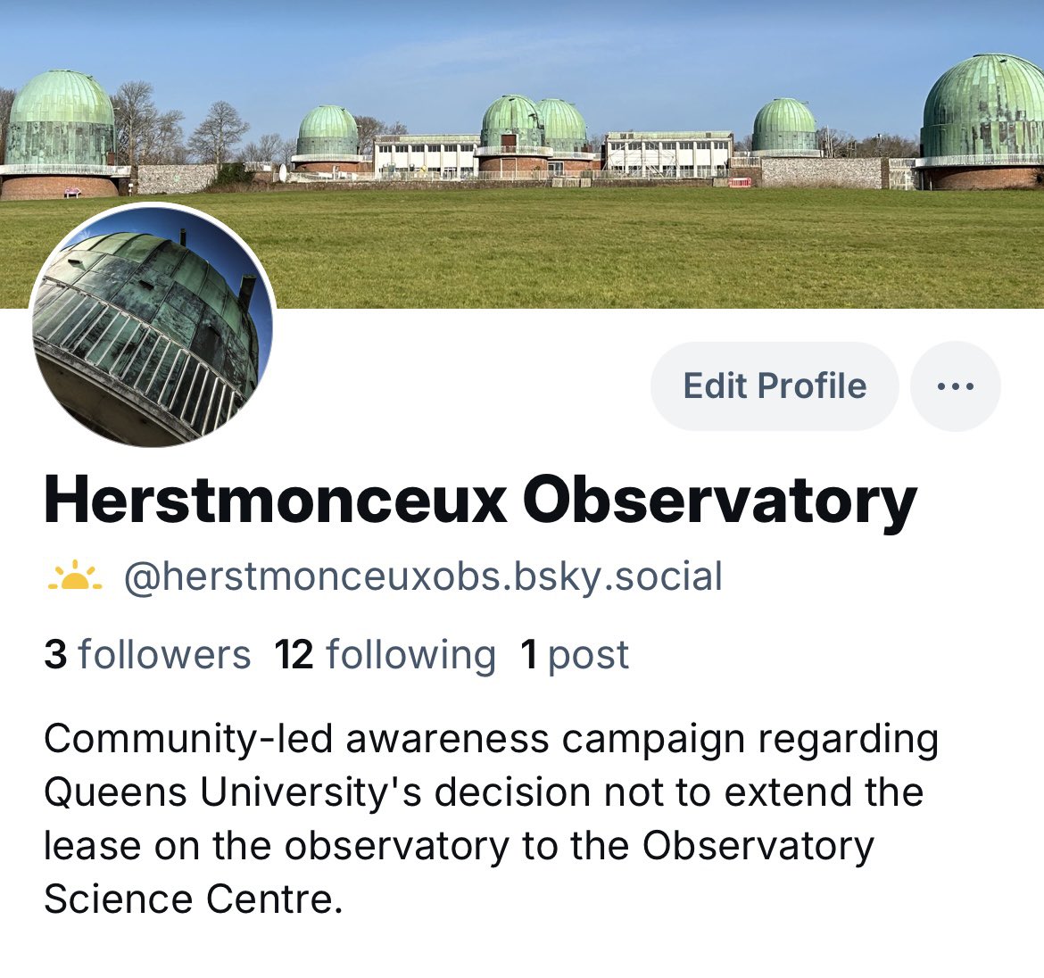 We are now on Bluesky. Why not pop over and give us a follow?

#savetheosc #savetheobservatorysciencecentre #observatory #theobservatory #theobservatorysciencecentre #herstmonceux #herstmonceuxobservatory #herstmonceuxobservatoryandsciencecentre #observatory #osc #telescope