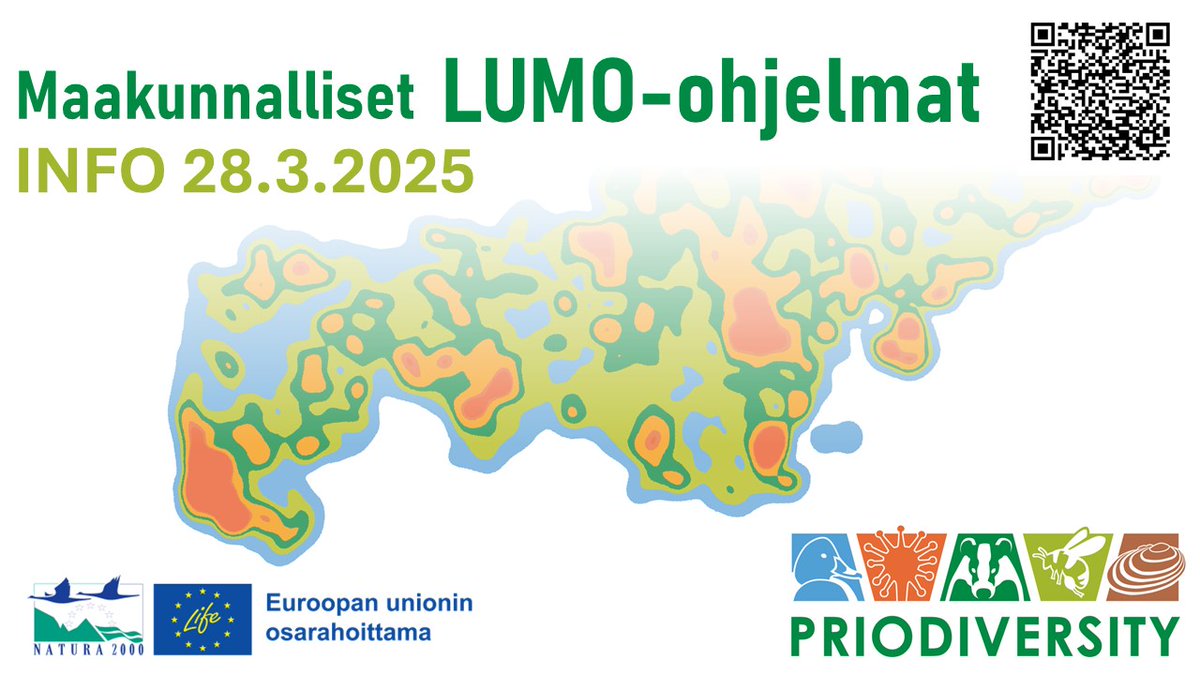 Kiinnostaako luonnon monimuotoisuuden edistämisen uusi työkalu? Maakunnalliset LUMO-ohjelmat info 28.3. Helsingissä ja verkossa.

➡️ Lue lisää ja ilmoittaudu 24.3. mennessä bit.ly/4icMfJQ

#luonnonmonimuotoisuus #priodiversityLIFE #LUMOOhjelma 
<a href="/ELYkeskus/">ELY-keskus</a> 
<a href="/yministerio/">Ympäristöministeriö</a>