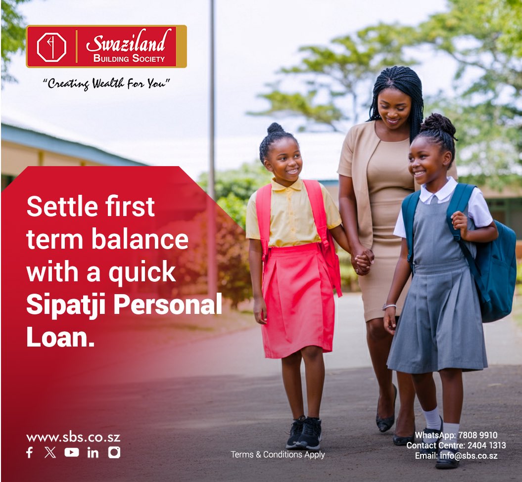 SBSswaziland's tweet image. Finish the First Term Strong🚀!

February is almost over and the school year is in full swing. Settle your first-term balance stress-free with the Sipatji Personal Loan.

Apply now and give your kids the tools to succeed📚✨.

#CreatingWealthForYou #SBS