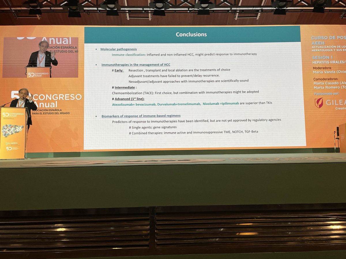 Los #inmunoterapia es el camino, en general en combinación, y para los pacientes que no responden habrá que ir buscando/probando alternativas. JM Llovet <a href="/idibaps/">IDIBAPS</a> en #AEEH2025
