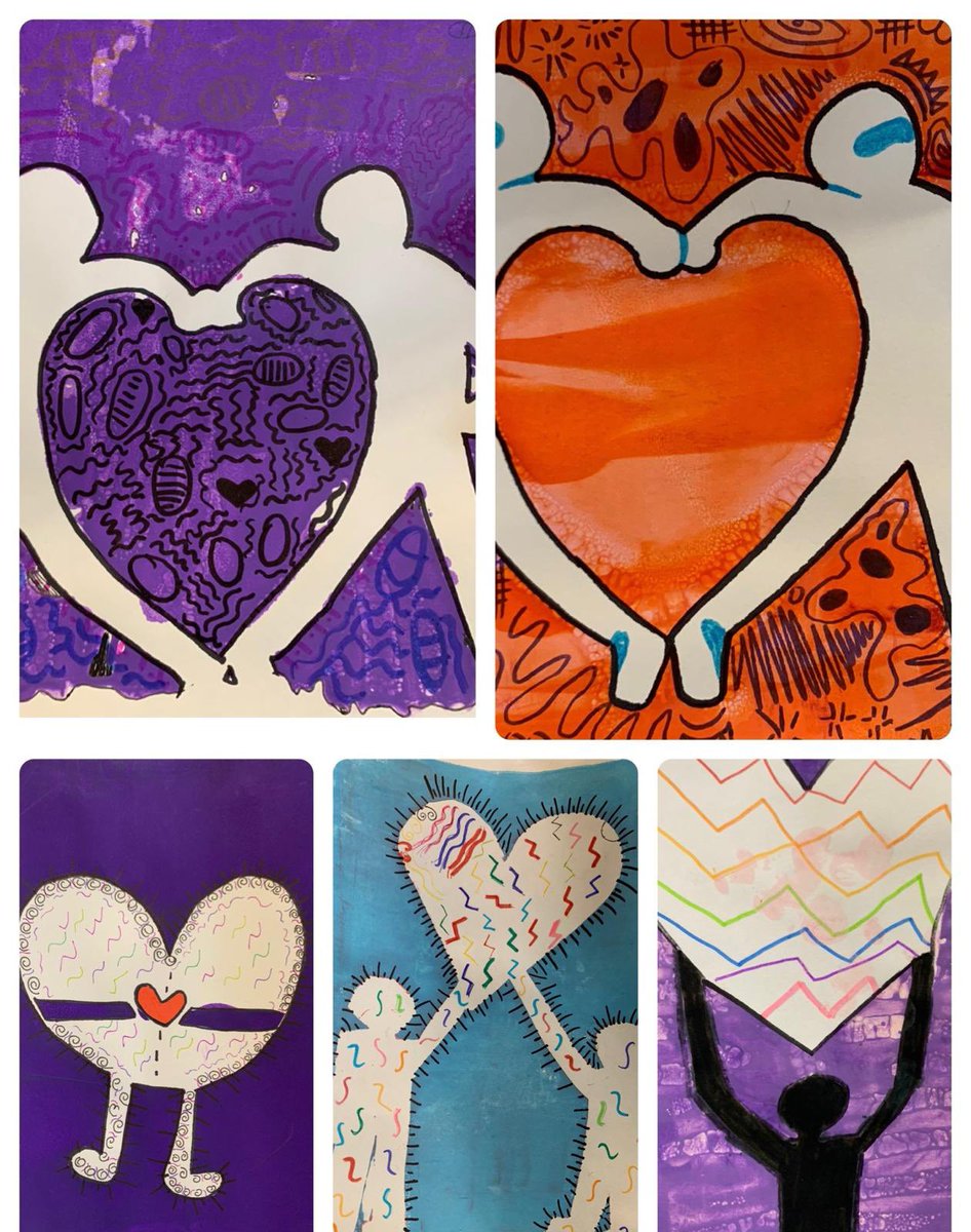 BedfordArts's tweet image. We have been celebrating LGBTQ month! Well done to our Year 7 and 8 Art club students for making these screen prints in the style of Keith Haring. #loveislove🌈 #wearebedfordarts